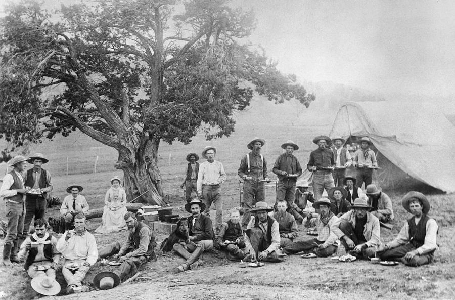 Cowboy Camp, C1890 Photograph by Granger - Fine Art America