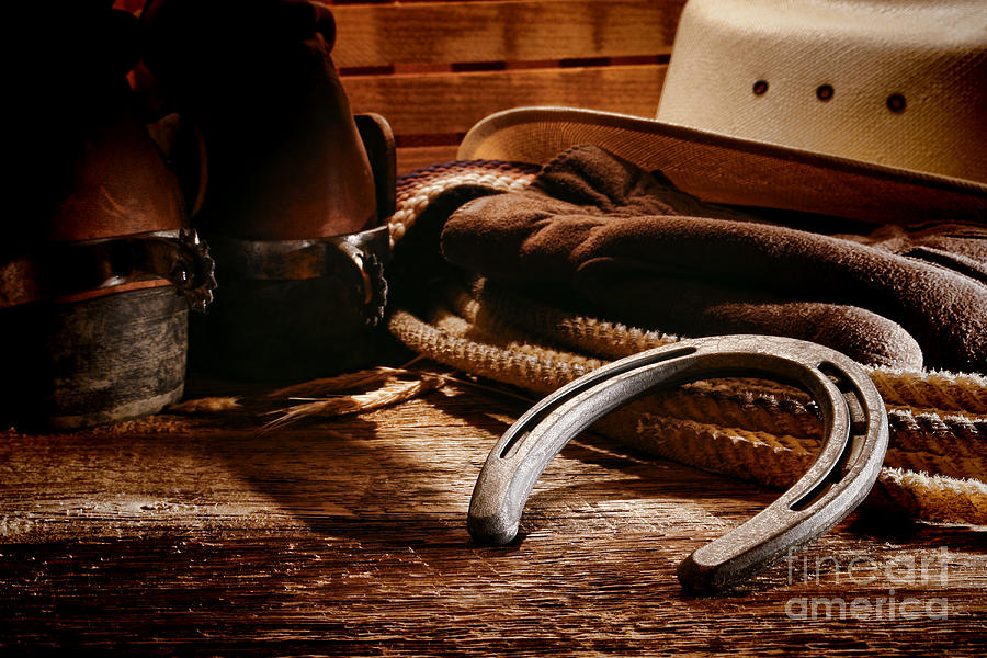 Boot Photograph - Cowboy Horseshoe by Olivier Le Queinec
