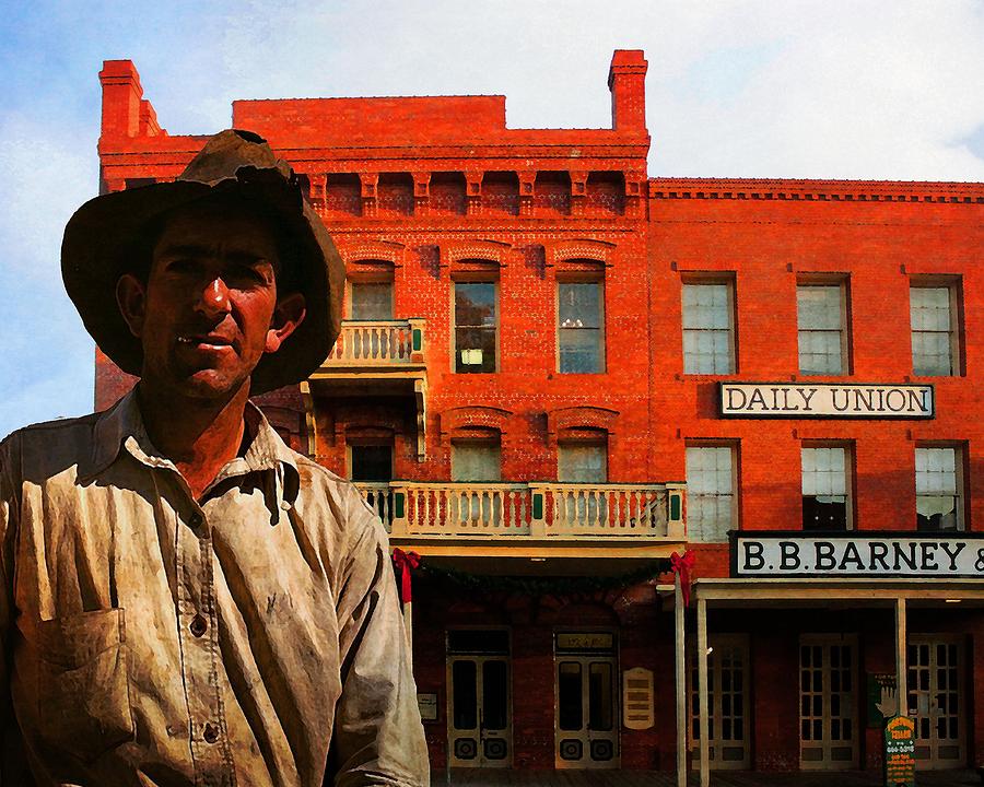 Cowboy in Town Photograph by Timothy Bulone