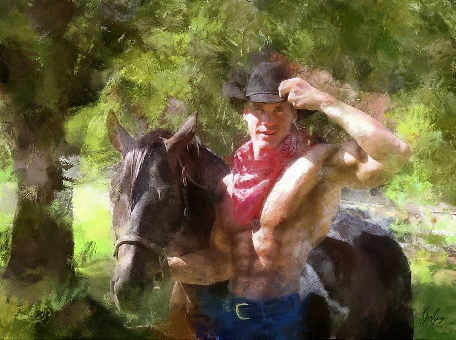 Horse Digital Art - Cowboy by Bombelkie -  Marcin and Dawid Witukiewicz