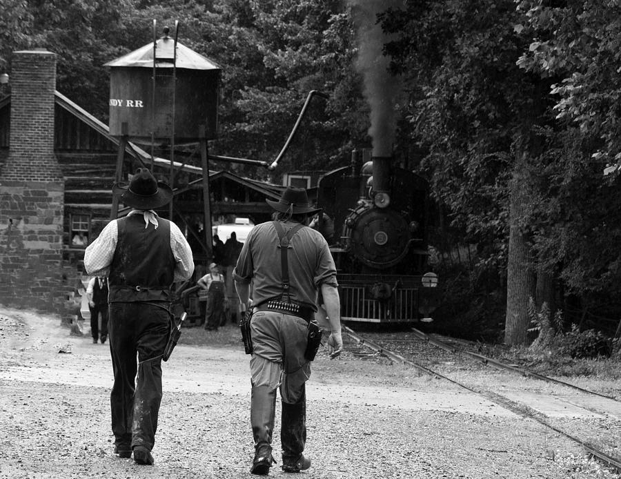 Train Photograph - Cowboys steam engine trains by Flees Photos