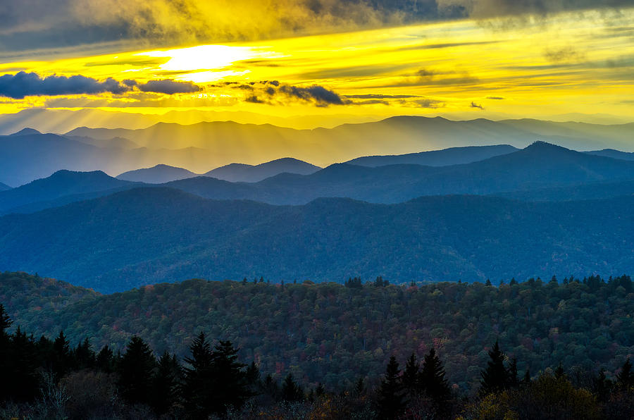 Cowee mountain sunset Photograph by Anthony Heflin