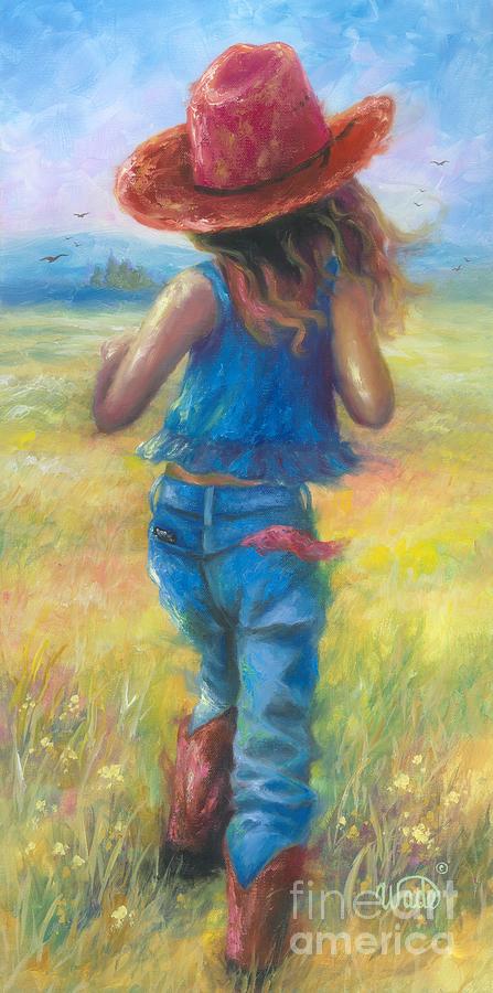 Cowgirl on the Run Painting by Vickie Wade