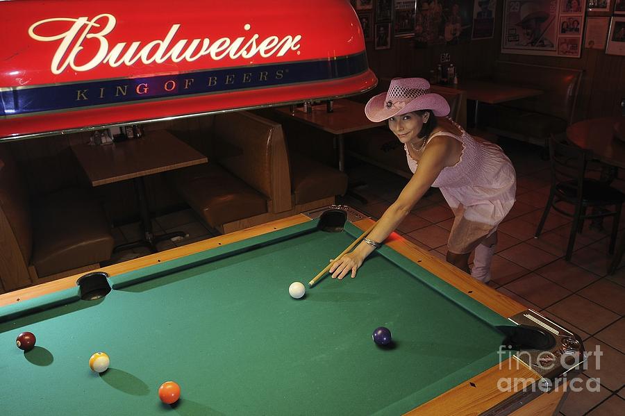 Cowgirl Pool Game  Photograph by Sherry Davis