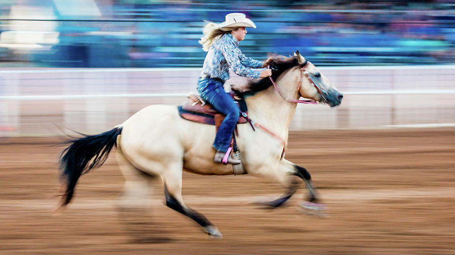 Cowgirl Rides Fast For Best Time Photograph By Panoramic Images 