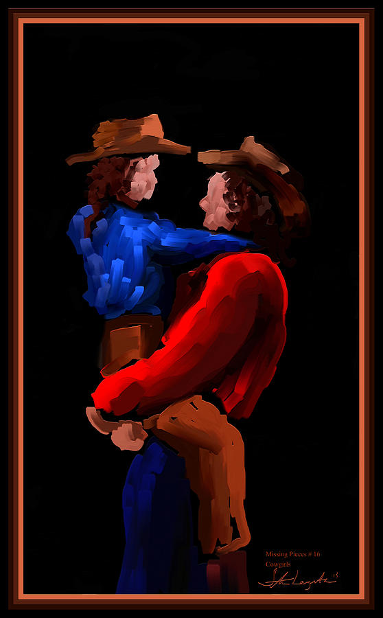 Cowgirls Missing Pieces Number 16 Painting by Steven Lebron Langston