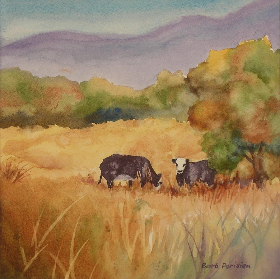 Cows Painting by Barbara Parisien