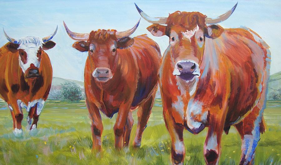 cow with horns painting