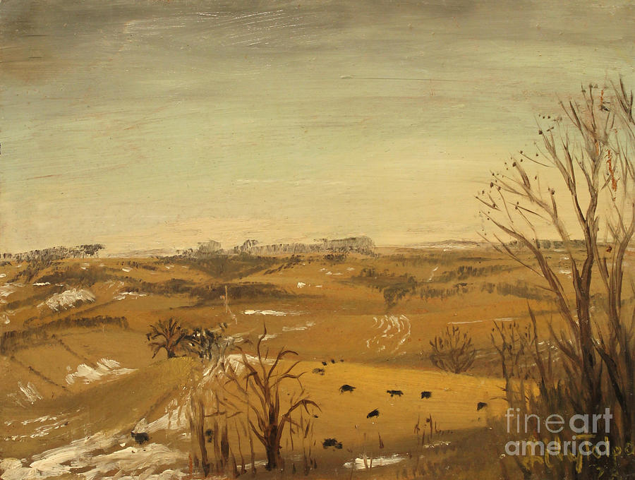 Cows in the Corn Fields Painting by Art By Tolpo Collection