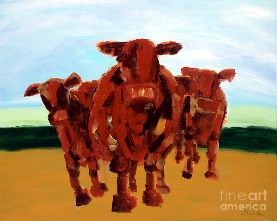Cows Painting by Lidija Ivanek - SiLa