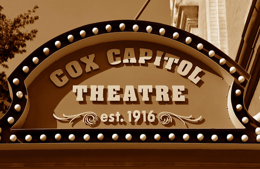 Sign Photograph - Cox Capital Marquee1916 by David Lee Thompson