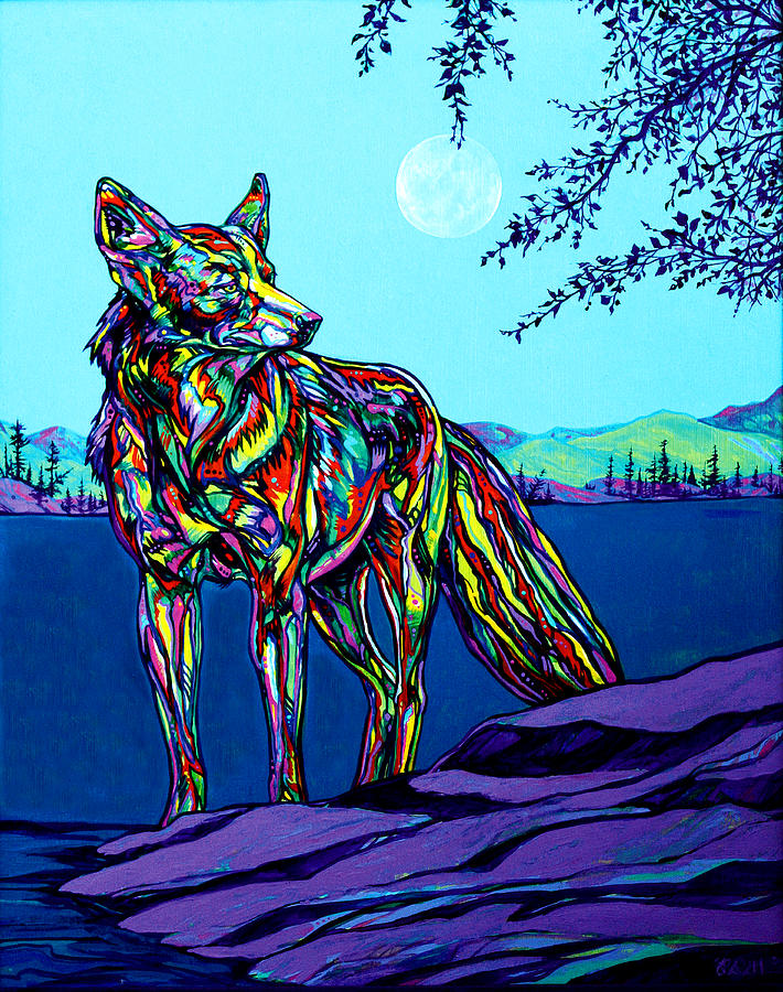 Wildlife Painting - Coyote by Derrick Higgins