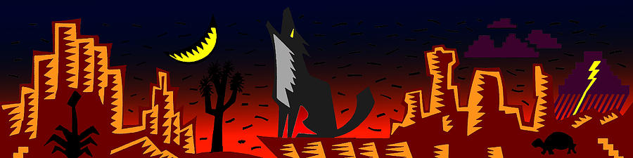 Coyote Moon Digital Art by Timothy Bulone