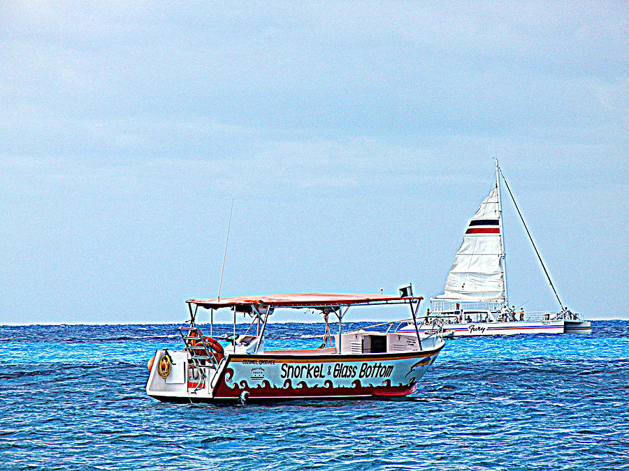 Cozumel Excursion Boats Photograph by Debra Martz