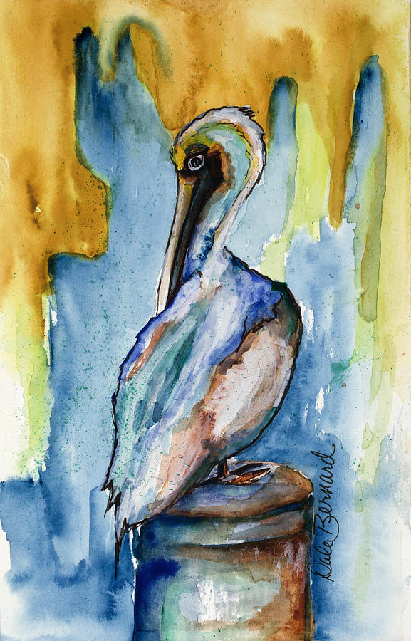 Cozumel Pelican  Painting by Dale Bernard