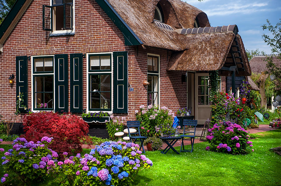 Architecture Photograph - Cozy Corner. Giethoorn. Netherlands by Jenny Rainbow