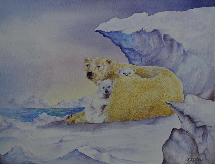 Polar Bear Painting - Cozy Warm by Kathleen Keller Polar Bear Painting - Cozy Warm by Kathleen Keller