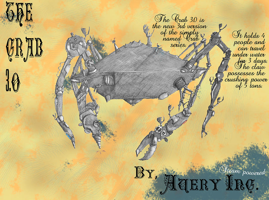 Transportation Mixed Media - Crab 3.0 by Avery Taylor
