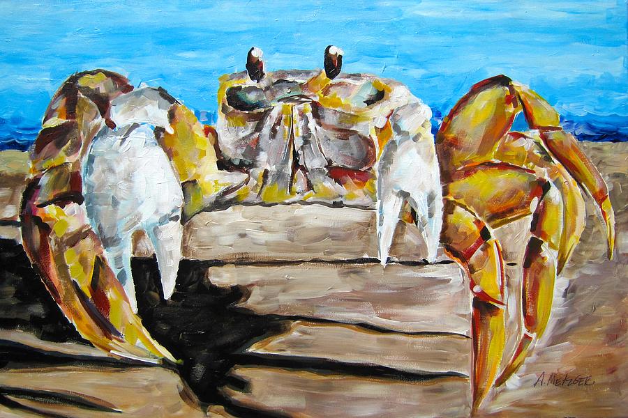 Crab Beach Painting by Alan Metzger