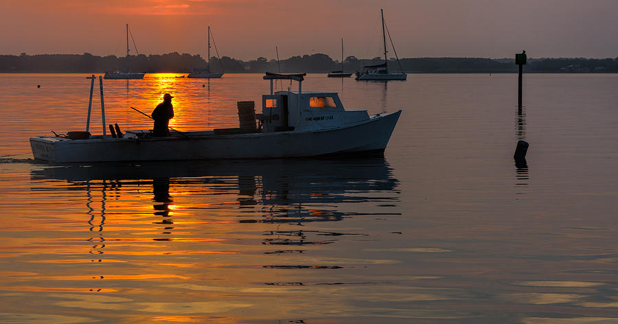 Crab Boat at Sunrise Photograph by David Kay