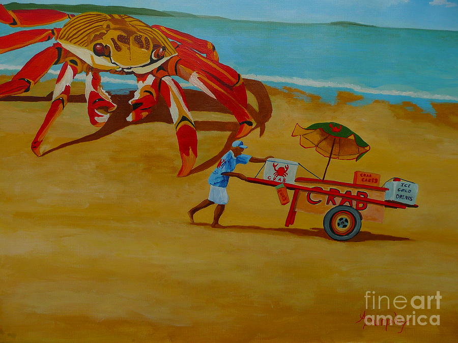 Beach Painting - Crab Food by Anthony Dunphy