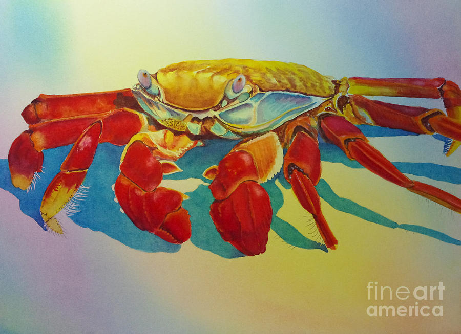 Colorful Crab  Painting by Greg and Linda Halom