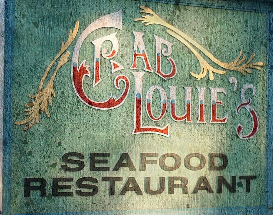 Crab Louies Restaurant Sign I Photograph by Suzanne Powers Fine Art