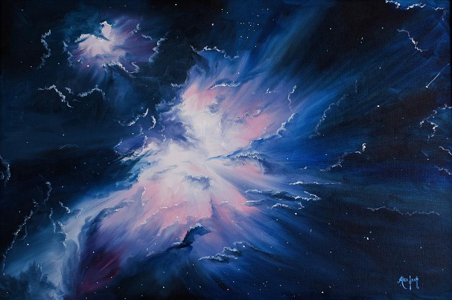 Crab Nebula Painting by Alex Izatt