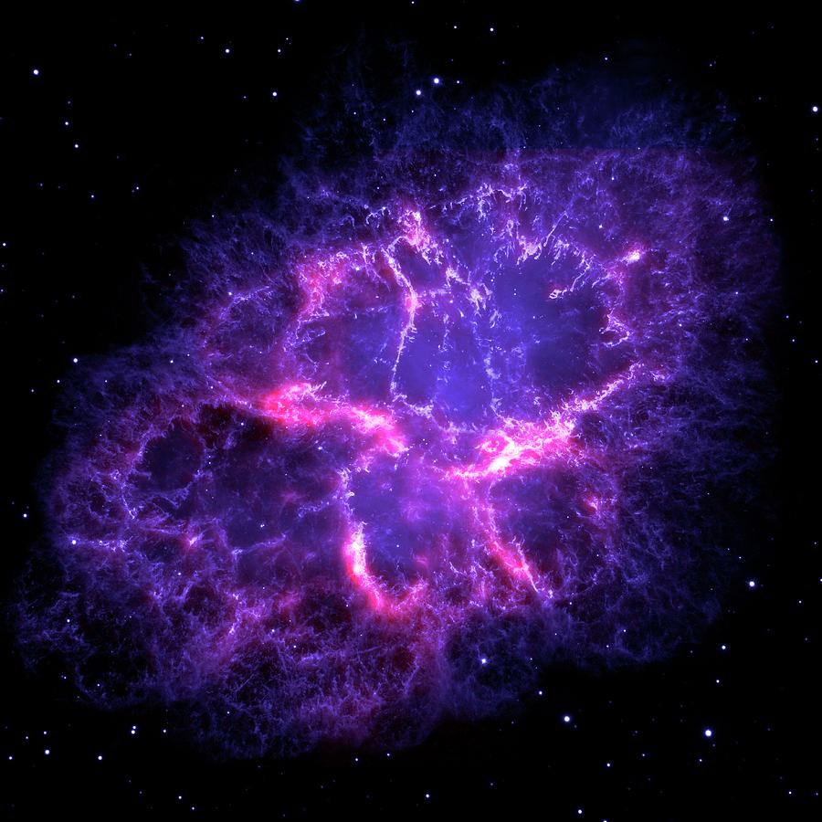 Crab Nebula Photograph by Esa/herschel/pacs/mess Key Programme Supernova Remnant Team/allison Loll/jeff Hester (arizona State University)/nasa/science Photo Library
