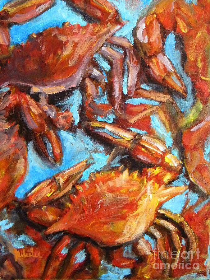 Crab Painting - Crab Pile by JoAnn Wheeler
