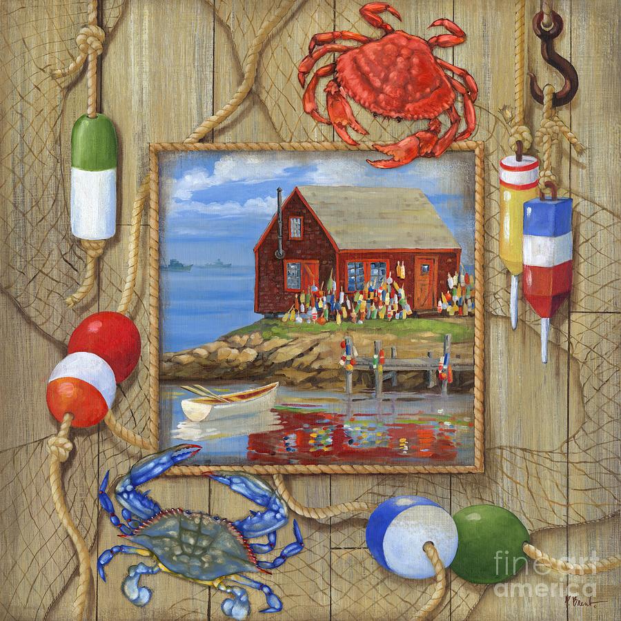 Pier Painting - Crab Shack Collage by Paul Brent