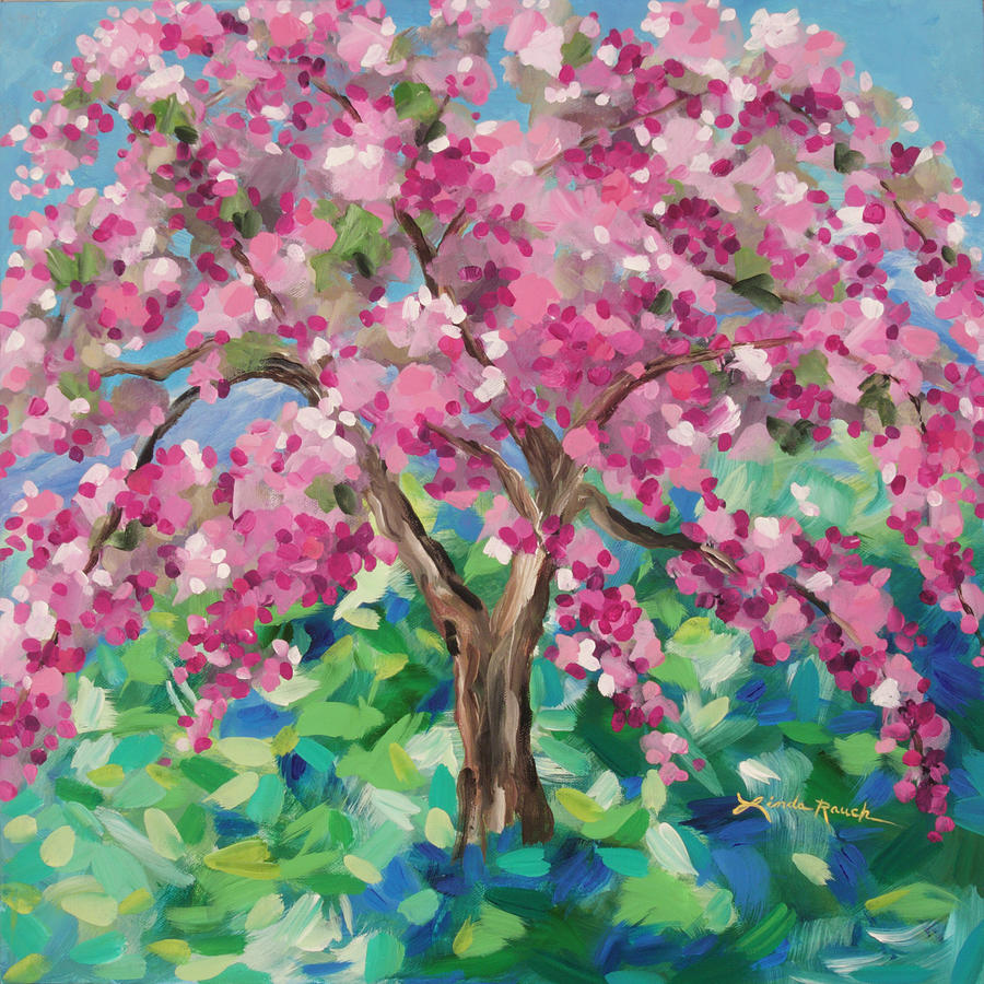 Crabapple Tree Painting by Linda Rauch