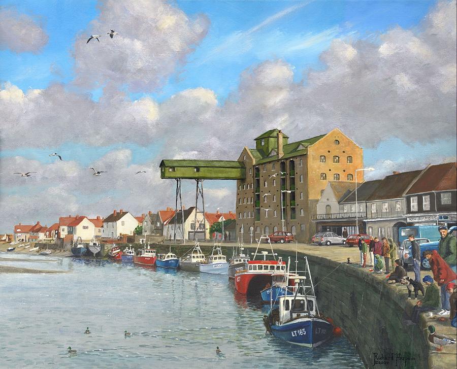 Crabbing - Wells-next-the-Sea Norfolk Painting by Richard Harpum