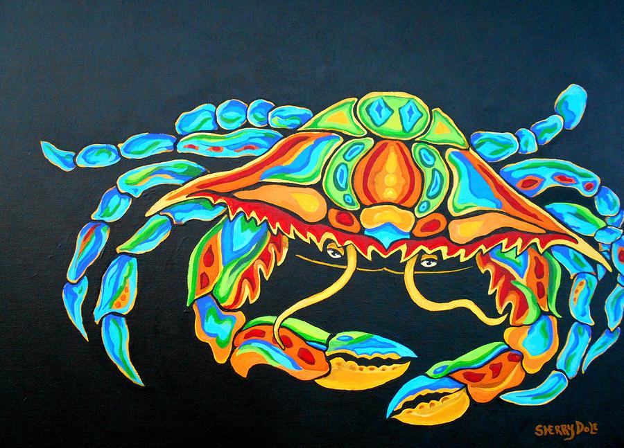 Crabby Painting by Sherry Dole