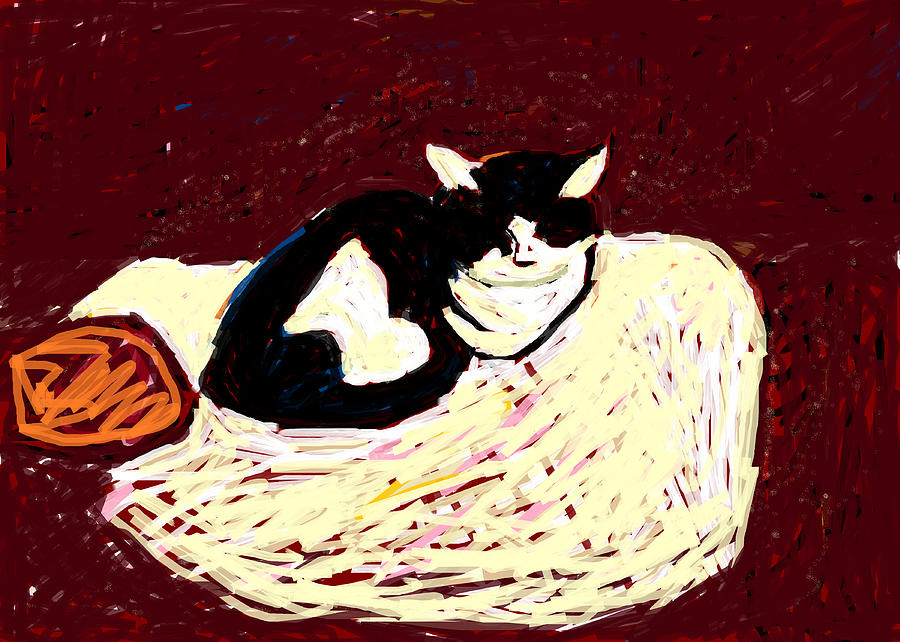 Cat Painting - Crackers and Sophie by Anita Dale Livaditis