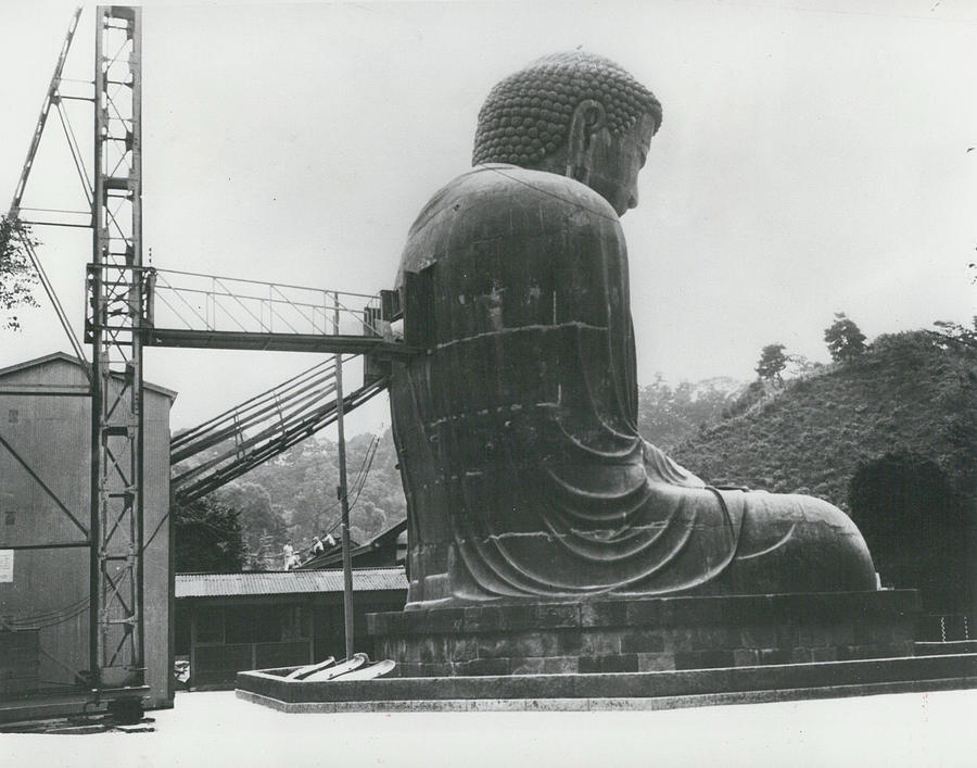 Cracks Appear In Huge Japanese Buddha.. Repairs To A Photograph by Retro Images Archive