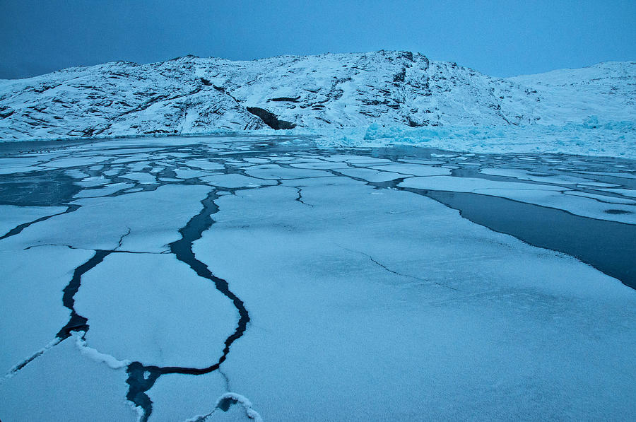 Winter Photograph - Cracks in the Ice by Jim Southwell