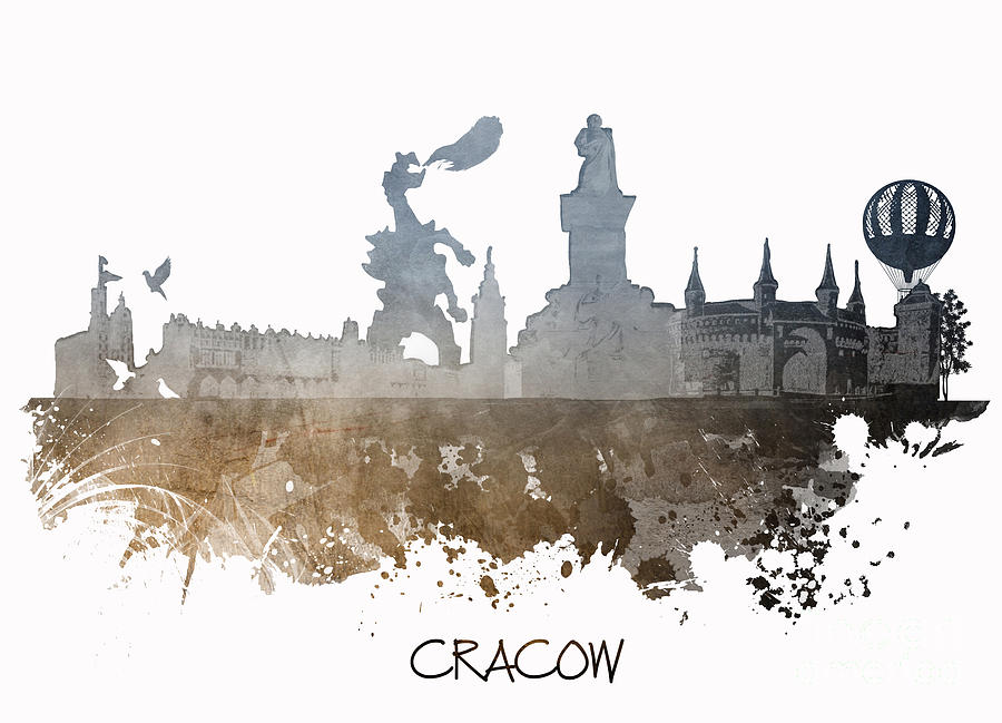 Cracow City Skyline Digital Art