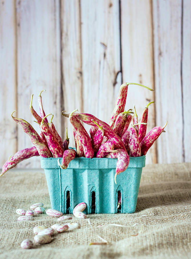 Cranberry Beans In A Blue Farmers Market Photograph by Chien-ju Shen