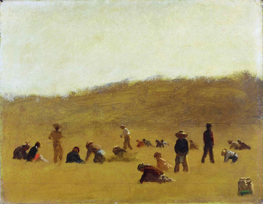 Cranberry Pickers Painting by Eastman Johnson