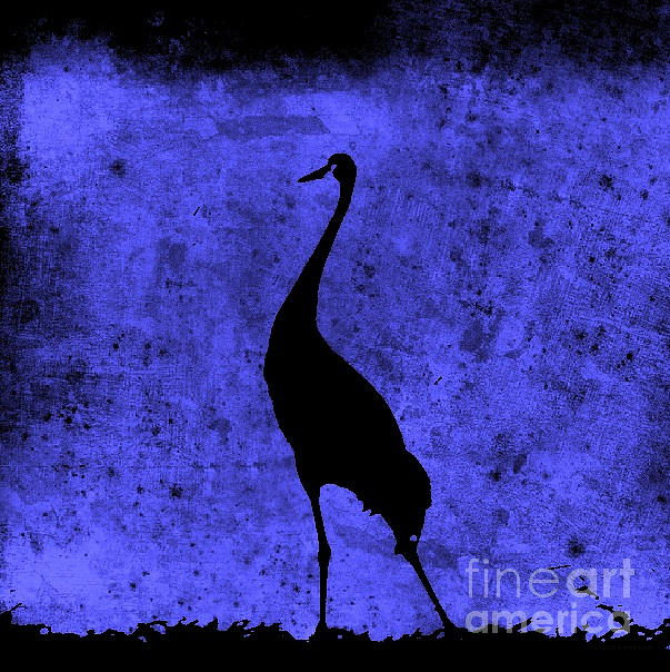 Crane In Vintage Blue Photograph by Anita Lewis