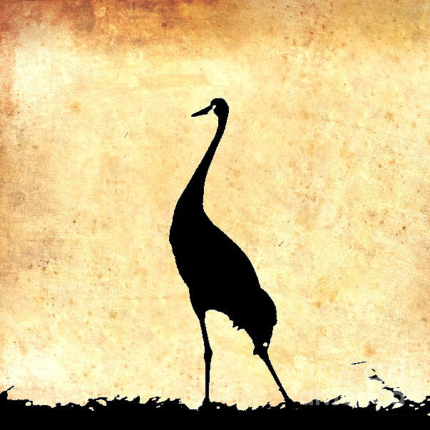 Crane In Vintage Gold Photograph by Anita Lewis