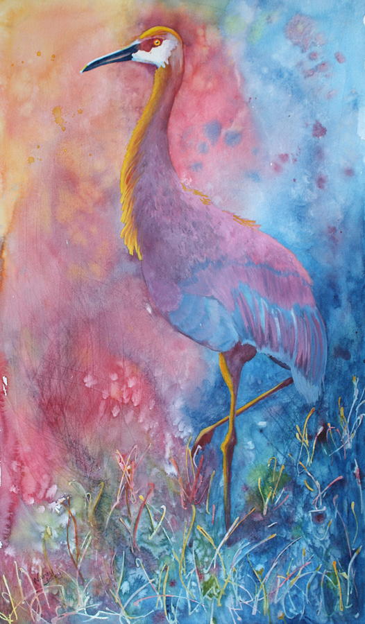 Crane Painting by Nancy Jolley