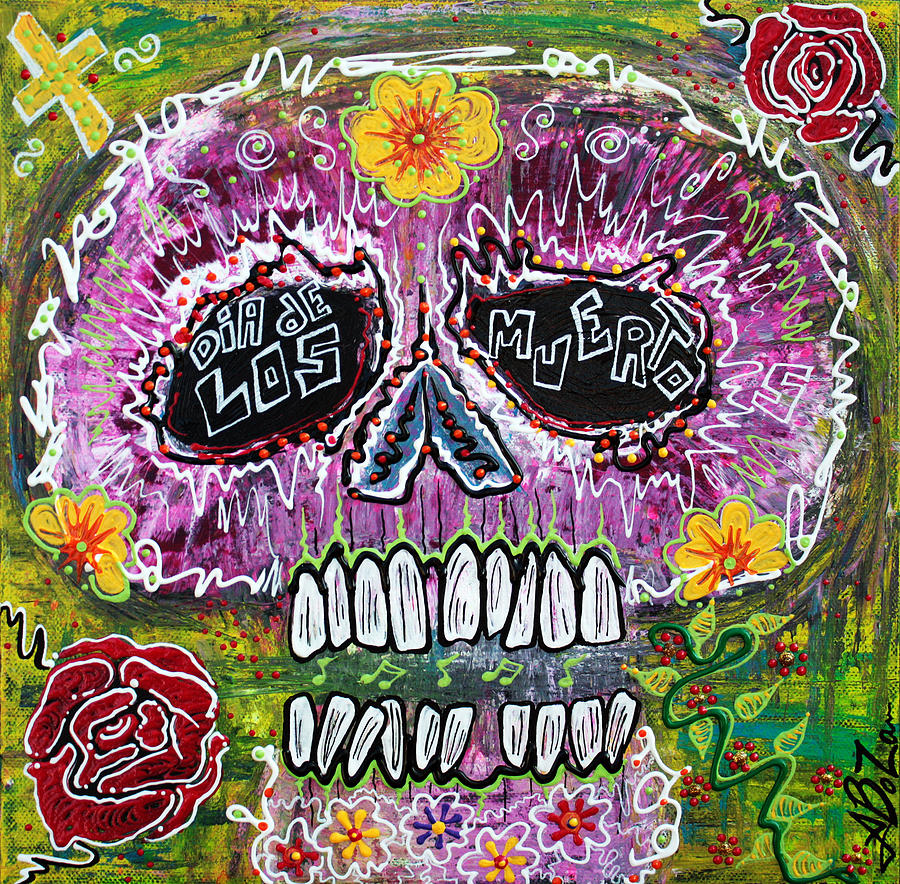 Pink Painting - Craneo Rosado De Los Muertos by Laura Barbosa Pink Painting - Craneo Rosado De Los Muertos by Laura Barbosa