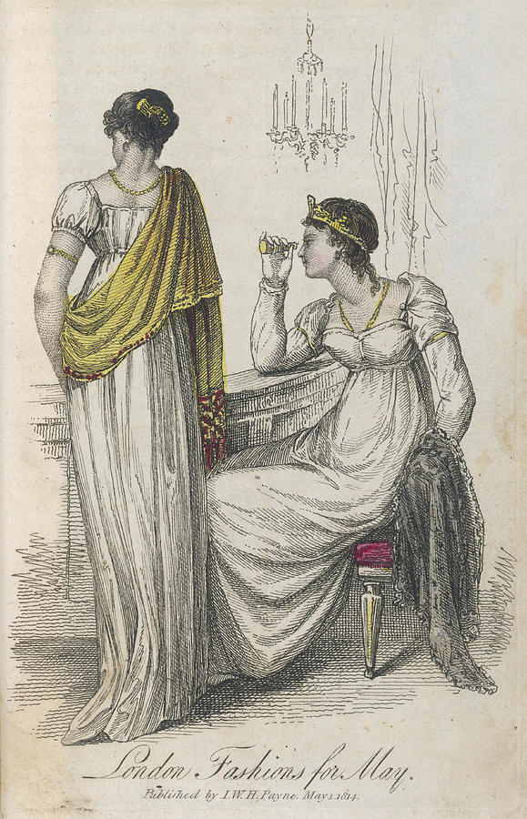 Greek Drawing - Crape Gown, Demi-train, Shawl by Mary Evans Picture Library