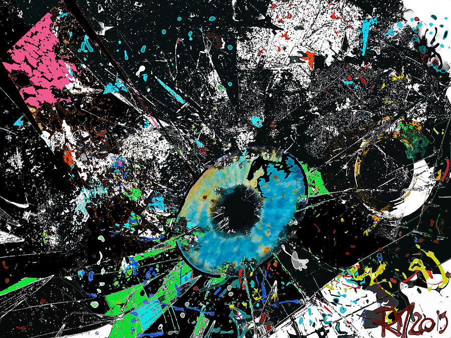 Abstract Digital Art - Crash of the eye galaxy by Ricardo Mester