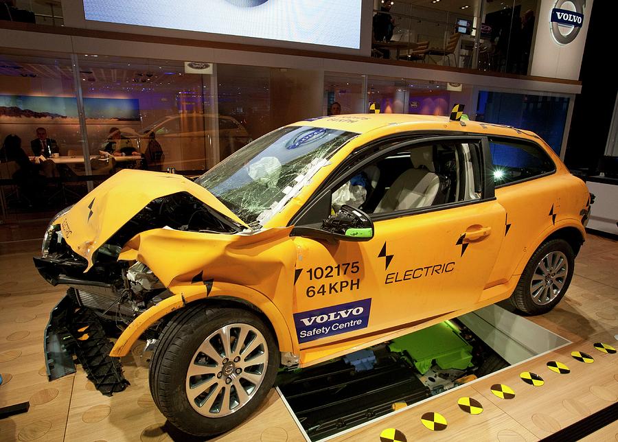 Crash-tested Volvo C30 Electric Car Photograph by Jim West