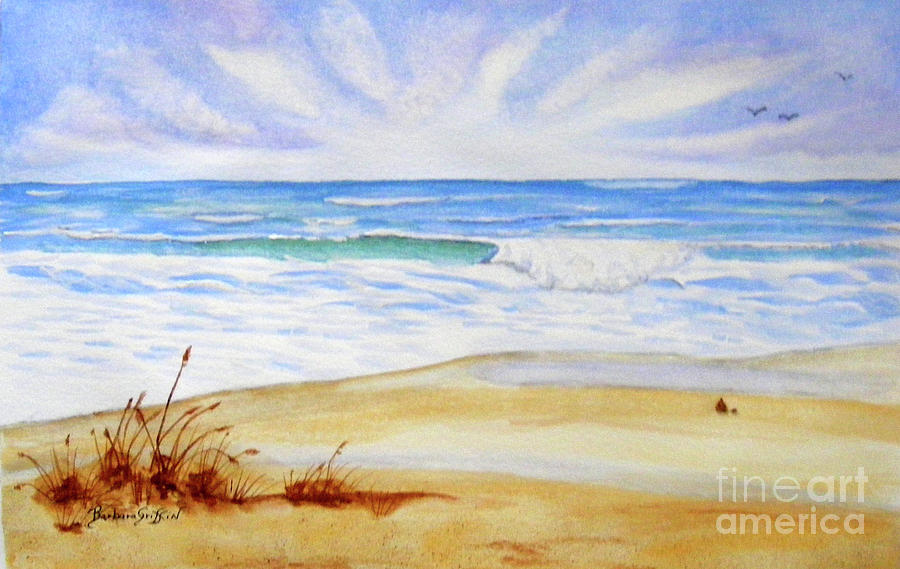 Crashing Wave Painting by Barbara A Griffin