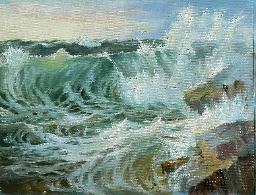 Crashing Waves Painting by Lori Ippolito