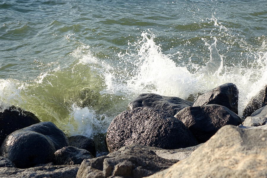 Crashing Waves on the Sea of Galilee Photograph by Rita Adams